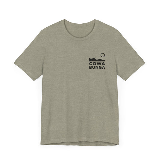 Coastal Vibe Unisex Jersey Tee - COWABUNGA & SANDBRIDGE BEACH Design